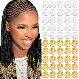 VENOFEN 50PCS Gold Hair Beads Clear Large Beads Loc Jewelry Dreadlock Accessories Hair Decoration for Women Jewelry Making Kit
