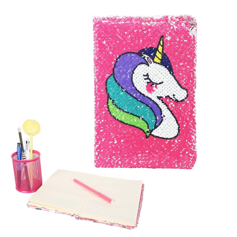 EXERZ Reversible Sequin Notebook A5 Size/Journal, Mermaid Diary/Magic Notepad, for