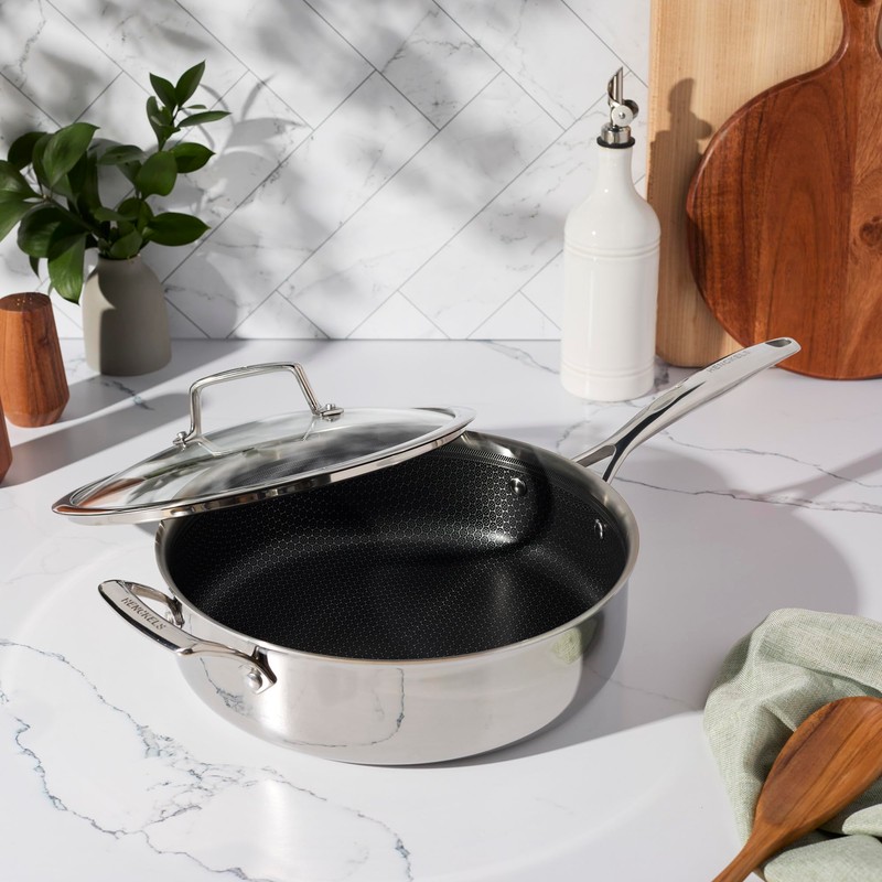 HENCKELS Paradigm 4-qt Saute Pan with Lid, Stainless Steel Nonstick