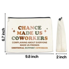 LGLZSHP Gifts for Coworkers Makeup Bag Coworker Friendship Gifts Chance Made Us Coworkers Cosmetic Bag Zipper Makeup Pouch