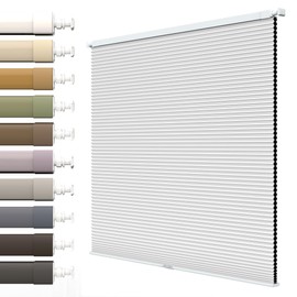 SLKWDOBD No Drill Cellular Shades for Indoor Window, Cordless No Tool Honecomb Blinds with Blackout, Thermal Insulated Noise Reduction, Easy Install for Home, Office, White, 32" W x 48" H