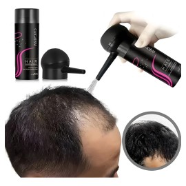 Polvo De Fibra Capilar Para Cubrir Zonas Calvas Y Aplicador                                                                                           