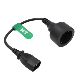 HangTon UPS PDU 10A 250V 電源コードアダプター C14 - Euro Schuko ソケット 3プロング ケーブル (12インチ 1パック)