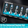 DURATECH 3/8" Drive Universal Joint Socket Set, Swivel Socket Set,
