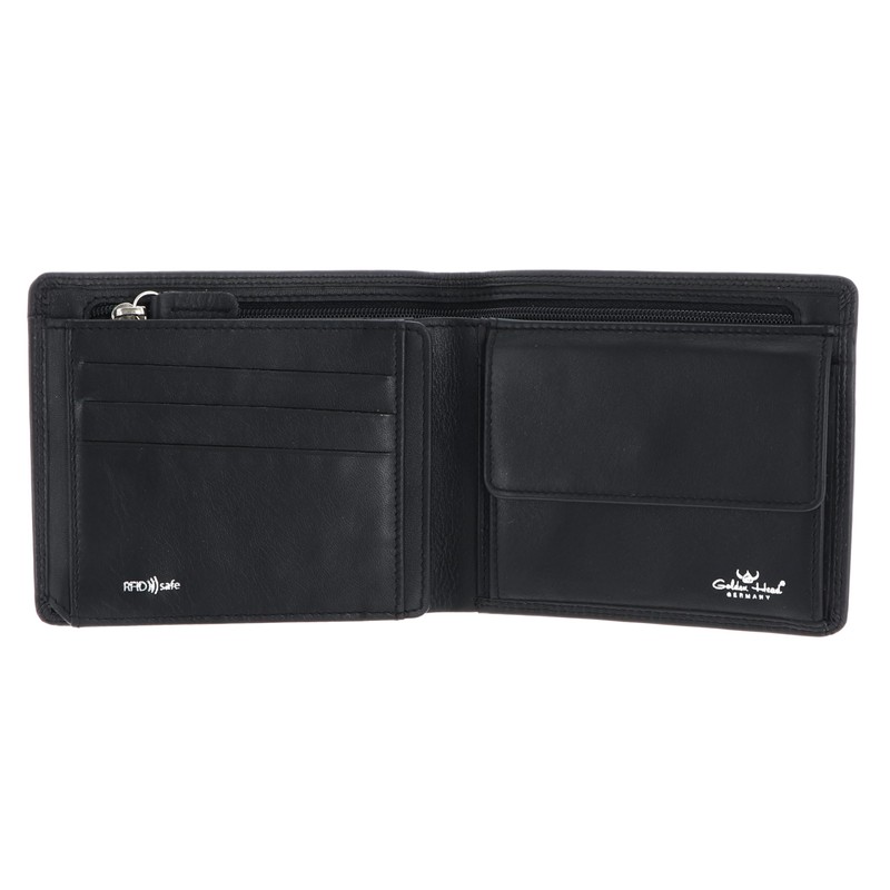 Golden Head Polo RFID Protect Billfold Coin Wallet with Zipped