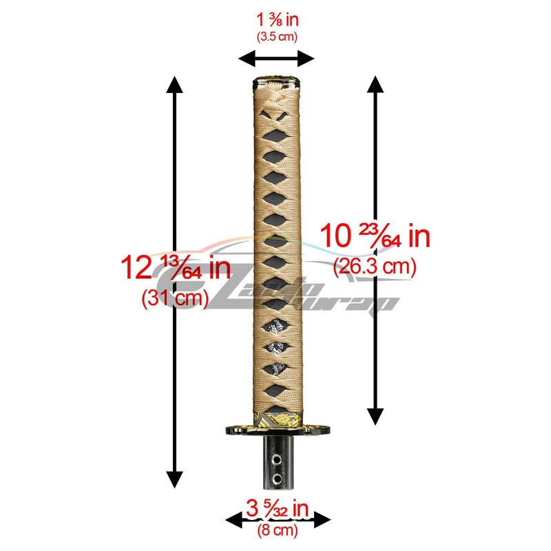 EZAUTO WRAP 26cm Gold Black Shift Knob Samurai Sword Alloy