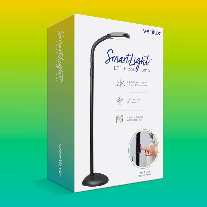 Verilux SmartLight Full Spectrum LED Modern Floor Lamp with Adjustable