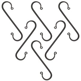 Saving Shepherd 6 Large Wrought Iron S Hooks - 7½" Hand Forged with Scrolls (Set of Six) by Amish Blacksmith Lancaster Pennsylvania USA
