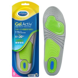 Dr. Scholl's Insole Sports 【GelActiv Active Plus】 Reduces Leg Fatigue from Intense Movement, S Size (22.5-26.0 cm / 8.86-10.24")