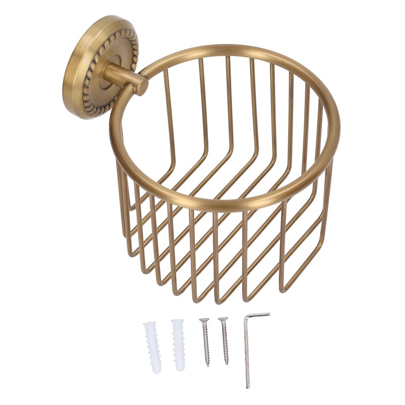 Hollow Out Toilet Paper Holder Antique Rust Proof Wall Mounted