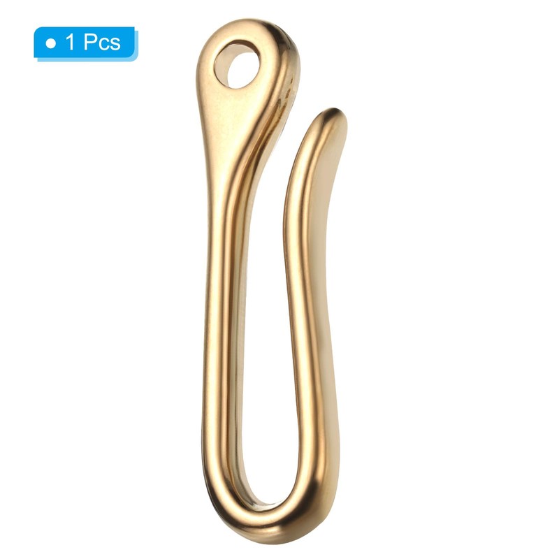 PATIKIL 2.4 Inch Fish Hook Keychain, Solid Brass U Hook