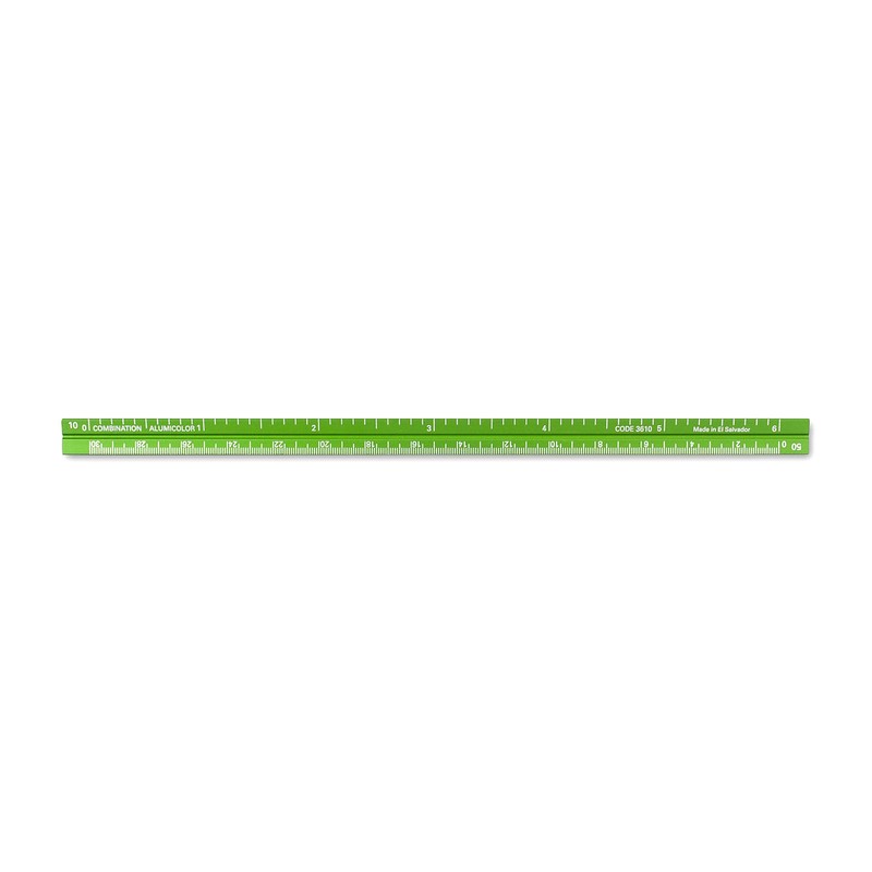 Alumicolor 3610-6 Aluminum Combination Pocket Scale, 6IN, Green