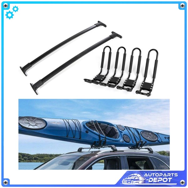 autoparts-depot 3pcs Black Kayak For 2016-2018 Ford Explorer Luggage Bar