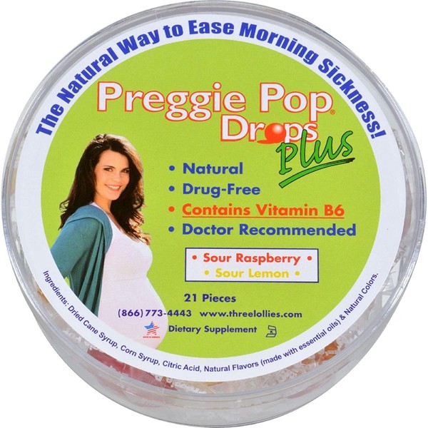 Three Lollies 1148469 Preggie Drops Plus With Vitamin B6 21 Pack