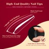 264PCS Long Coffin Clear Fake Nail Tips,ROSALND Full Cover Press