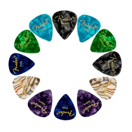 Fender Premium Picks Sampler – Paquete de 12 incluye medidores finos, medianos y pesados (exclusivo de Austin Bazaar)