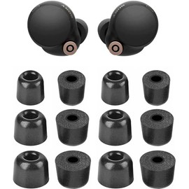ALXCD Foam Eartips Compatible with Sony WF-1000XM4 Earbuds, S/M/L 6 Pairs Soft Memory Foam Replacement Ear Tips Earbuds Tips, Compatible with Sony WF-1000XM4 Silicon Tips XM4, 6 Pairs Black sml