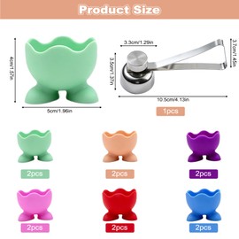 12 Pcs Silicone Egg Cups Set, Colorful Stackable Reusable Egg Holders
