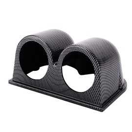 LKRXW Carbon Fiber 52mm Gauge Pod 2" Dual Hole Gauge Pod Holder Gauge Mount Bracket Pod Holder Auto Gauge Dashboard Pod Car Meter Mount Holder Cup Two Hole Dash Guage Holder