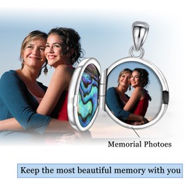 Odinstone Locket for Opening Pictures Tree of Life Locket Necklace Women's 925 Sterling Silver Pendant Photo Locket for Women Gifts for Women Mum, Sterling Silver, Cubic Zirconia