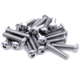 M3 (3mm x 6mm) Hex Socket Button Machine Screw (Bolt) - Stainless Steel (A2) (Pack of 20)