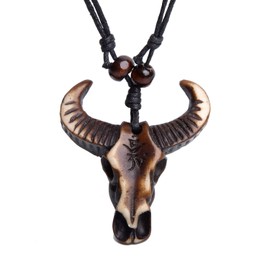 Scddboy - Collar de cabeza de toro gótico clásico con colgante de tribu retro, Resina, no conocido