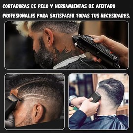 Kit de Barberia Hombre,Maquina Para Cortar Cabello Inalambrica,Maquina de Rasurar Para Hombre,con 8 Peines Limitadores,Cepillo de Limpieza,Peluquera  