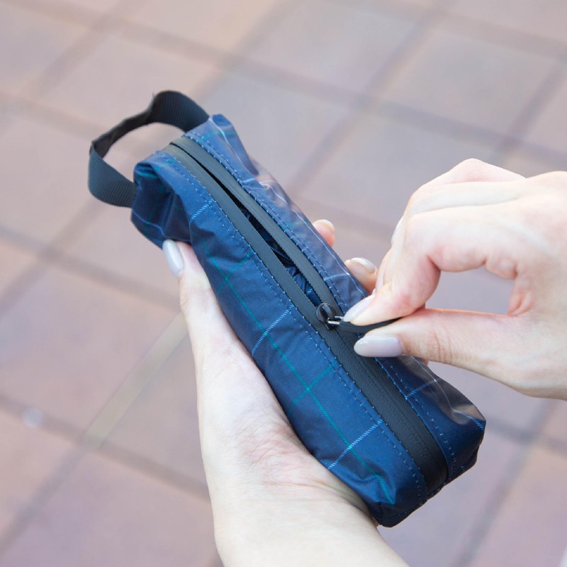 HUS. All Weather Check Folding Umbrella, For Both Sun and