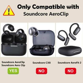 [2-Pack] easyBee Hülle Kompatibel mit Soundcore AeroClip Open-Ear Earbuds [2 Karabiner], Flüssiges Silikon Case Ultradünn Stoßfest Schutzhülle Bluetooth Kopfhörer Tasche - Schwarz und Blau