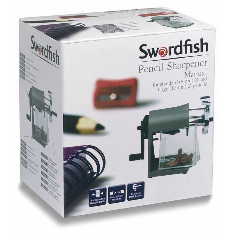Swordfish ‘Scholar’ Multiple Size Desktop Manual Pencil Sharpener with Replaceable