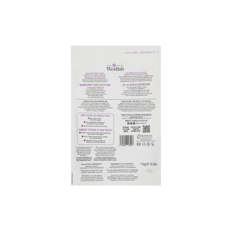 Westlab Westlab Magnesium Flakes 1kg - Supports mind & body