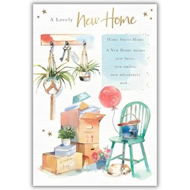 New Home Congratulations Card - Home Sweet Home - Artistic Design - Special Finishes - Made in the UK - Eco-Friendly