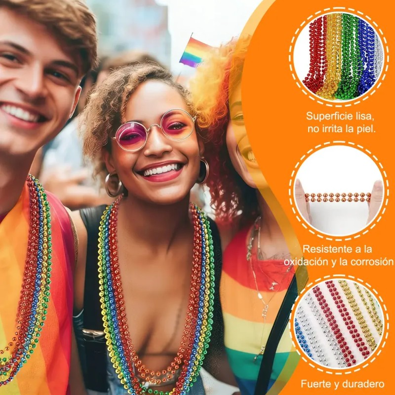 Collares de Bolitas de Plástico para Fiesta, Pack de 100