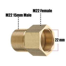 M Mingle Pressure Washer Coupler, Metric M22 15mm to M22 14mm Male Fitting (1# M22 15mm Male to M22 14mm Female)