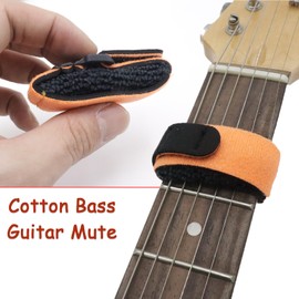 Cheerock 3pcs Bass Guitar String Mute Damper, Cotton Bass Guitar Fret Mute, Adjustable Guitar String Dampener, Bass Guitar Accessories