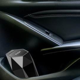 Ginsco Car Trash Can with Lid, Mini Car Trash Can Cup Holder, Car Garbage Can Car Accessories for Interior, Leakproof Car Trash Bin, Multipurpose Mini Trash Can for Car, RV, Home, Office (Black)