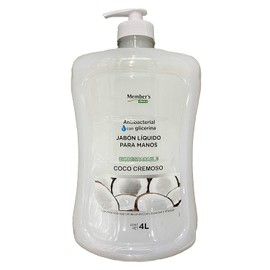 Jabón Antibacterial Líquido Para Manos Con Glicerina Biodegradable Coco Cremoso 4 Litros
