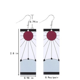 Anime Kamado Tanjiro Hanafuda Earrings - Kimetsu No Yaiba Tanjiro Earrings - Cosplay Accessories For Womens (Tanjiro, Acrylic, Hook)