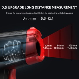 HABOTEST HT641A+ Infrared Thermometer -58~752℉ Non-contact Digital Handheld Heat Temperature Gun IR Laser Surface Temperature Meter with Emissivity for Industrial Cooking Grill