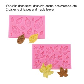 Moldes de Fondant para Decoración de Pasteles, Moldes de Borde en Relieve, Forma de Hojas de Arce de Hoja Rosa, Molde de Silicona Flexible Lavable para Lavavajillas para el Hogar DIY