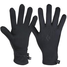 BLACK DIAMOND Midweight Screentap Gloves Touchscreen Fleece Liners for Running, Commuting, Hiking, Black-NPF, Large
