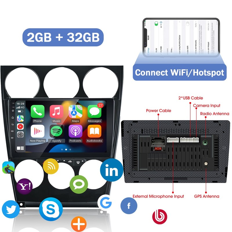 LEXXSON Car Radio for Mazda 6 Atenza 2002-2008, Car Stereo