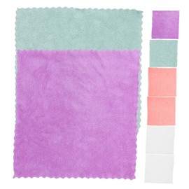 FRCOLOR 8Pcs Coral Fleece Absorbent Face Towels Soft Washcloths for Facial Cleansing Quick Dry Skin Friendly Square Towels Colors Durable and Non Fading
