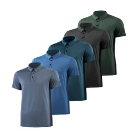 5-Pack Men's Polo Shirts-Golf&Business Casual,Quick-Dry Moisture-Wicking Performance Shirts for Work&Sport (XL)