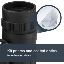 Celestron 72350 LandScout 8 x 21mm Waterproof Roof Prism Binoculars with Grippy Rubber Surface, Tempered Lens, K9 Optical Glass, Neck Strap and Soft Carry Case, Black