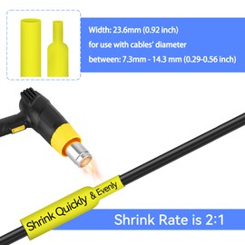 10 Pack HSe-651 Compatible for Brother p Touch Heat Shrink Tubing Heat Shrink Label HSe651 HS651 Heat Shrink Tube 23.6mm Black on Yellow for PT-300 H500 E500 E550W D600 P700 P710BT P750W Label Maker