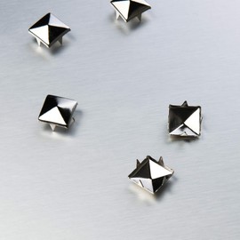 Beautyflier 100Pcs 10MM Square Pyramid Studs Silver 4 Prongs Nailhead Spikes Punk Rivets for DIY Leathercraft Clothes Belt Bag Shoes Jewelry Decoration