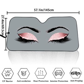 Sloth Car Front Windshield Sun Shade - Funny Animal Print Custom - Blocks UV Rays Sun Visor Protector - Accordion Folding Auto Sunshade for Car Truck SUV - Keeps Your Vehicle Cool