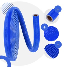 PE Pipe Insulation Hose 10 m Roll x Diameter 22 mm / 6 mm Insulation Thickness Blue Protective Hose Heating Pipe Insulation with Protective Skin Pipe Insulation Hose Pipe Insulation Hot Water Pipe