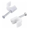 Grapa Para Cable Redondo 10mm Color Blanco 100 Pzs